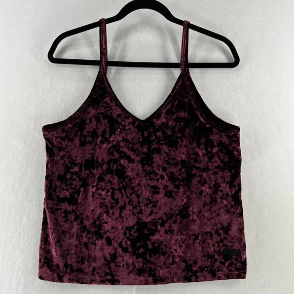 Victoria's Secret Tops - Victoria's Secret Pink Cami Tank Top Womens Size L Sleepwear Sleeveless Burgundy